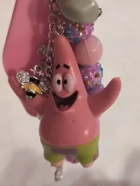Handmade | Accessories | Pink Patrick Star Beaded Keychain Or Bag Charm ...